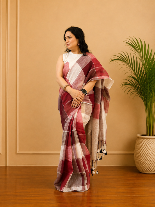 Varnamanjari - Linen Saree