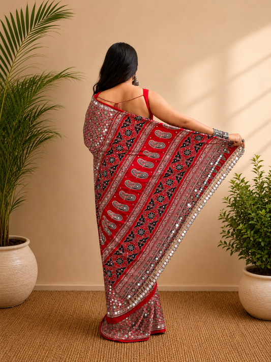 Kiranmayi - Satin Silk Ajrakh