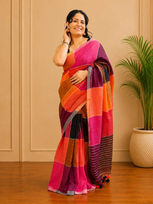 Bahurangi - Linen Saree
