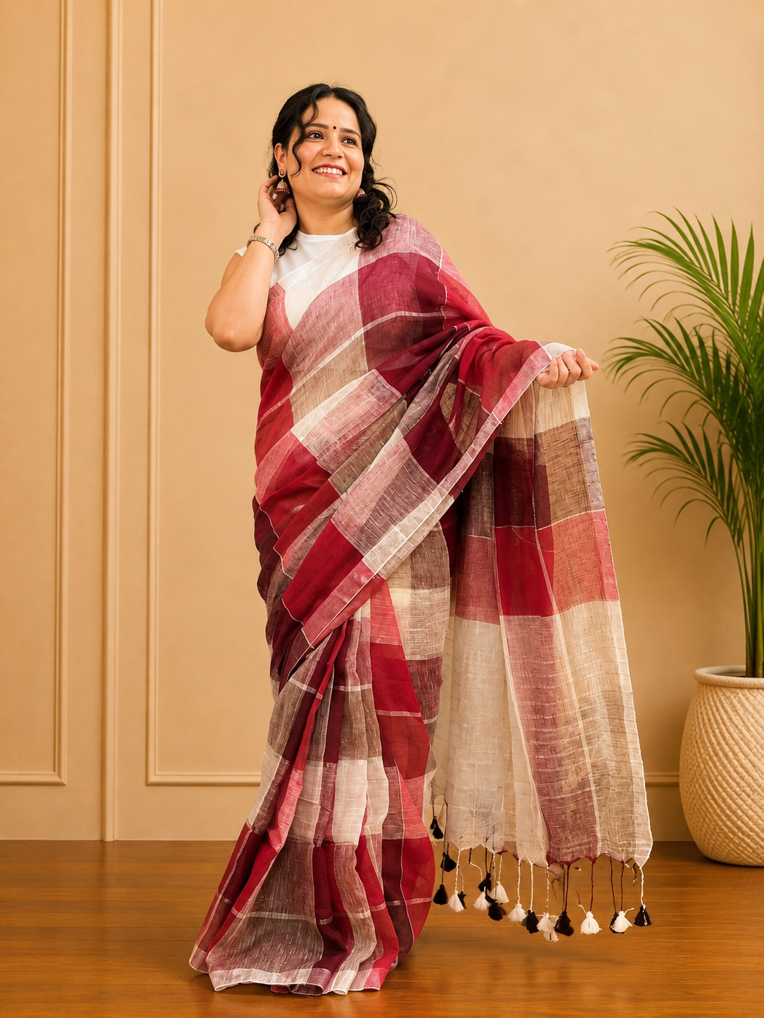Varnamanjari - Linen Saree