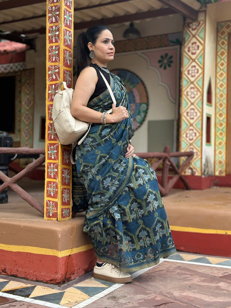 Neelchhaap - Cotton Handblock