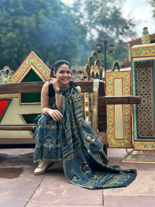 Neelchhaap - Cotton Handblock