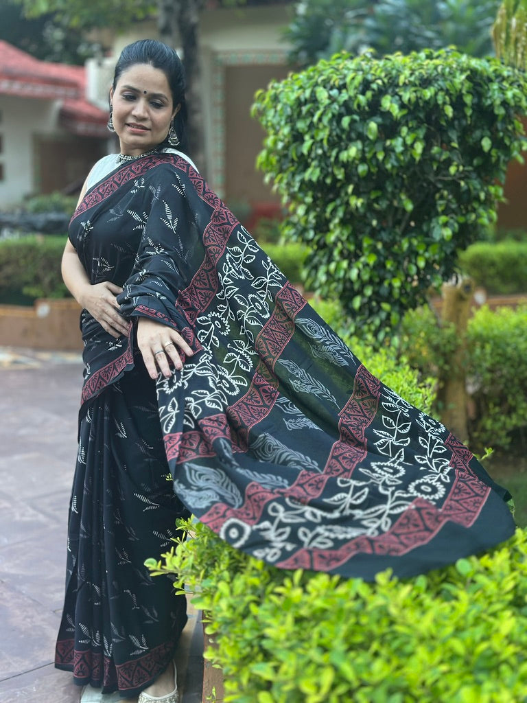 Shyama Rekha - Handblock Cotton