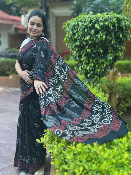 Shyama Rekha - Handblock Cotton