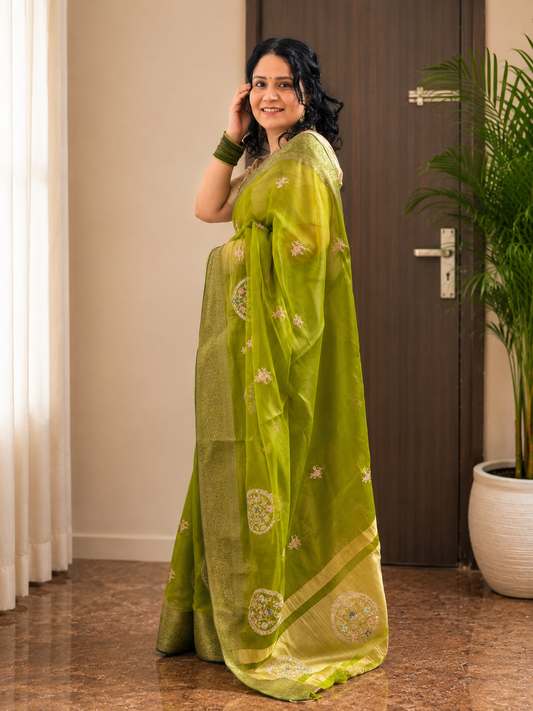 Haritābhā - Festive Organza