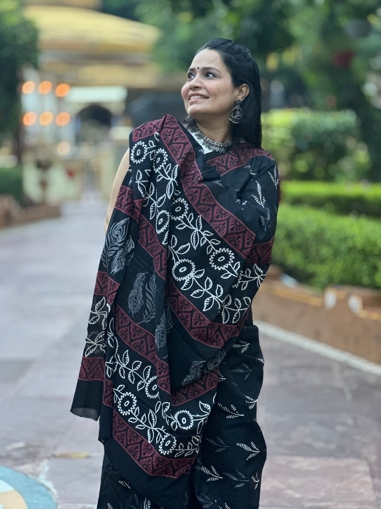 Shyama Rekha - Handblock Cotton