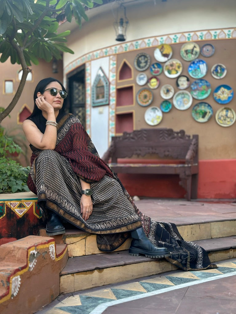 Rangdwaya - Handblock Cotton Silk