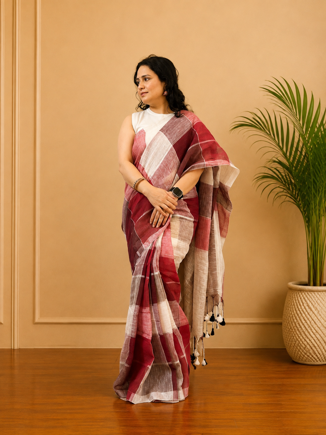 Varnamanjari - Linen Saree