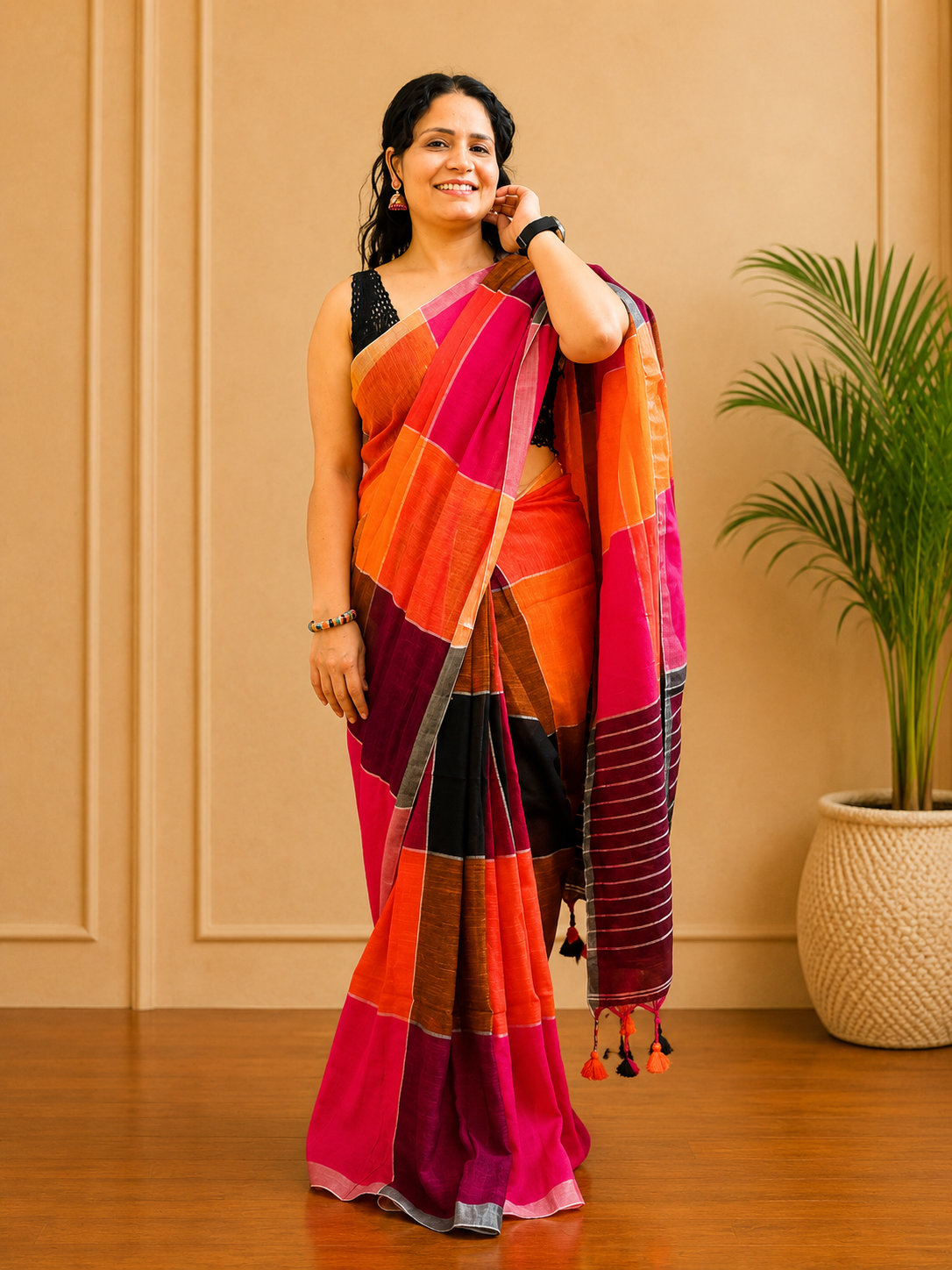 Bahurangi - Linen Saree