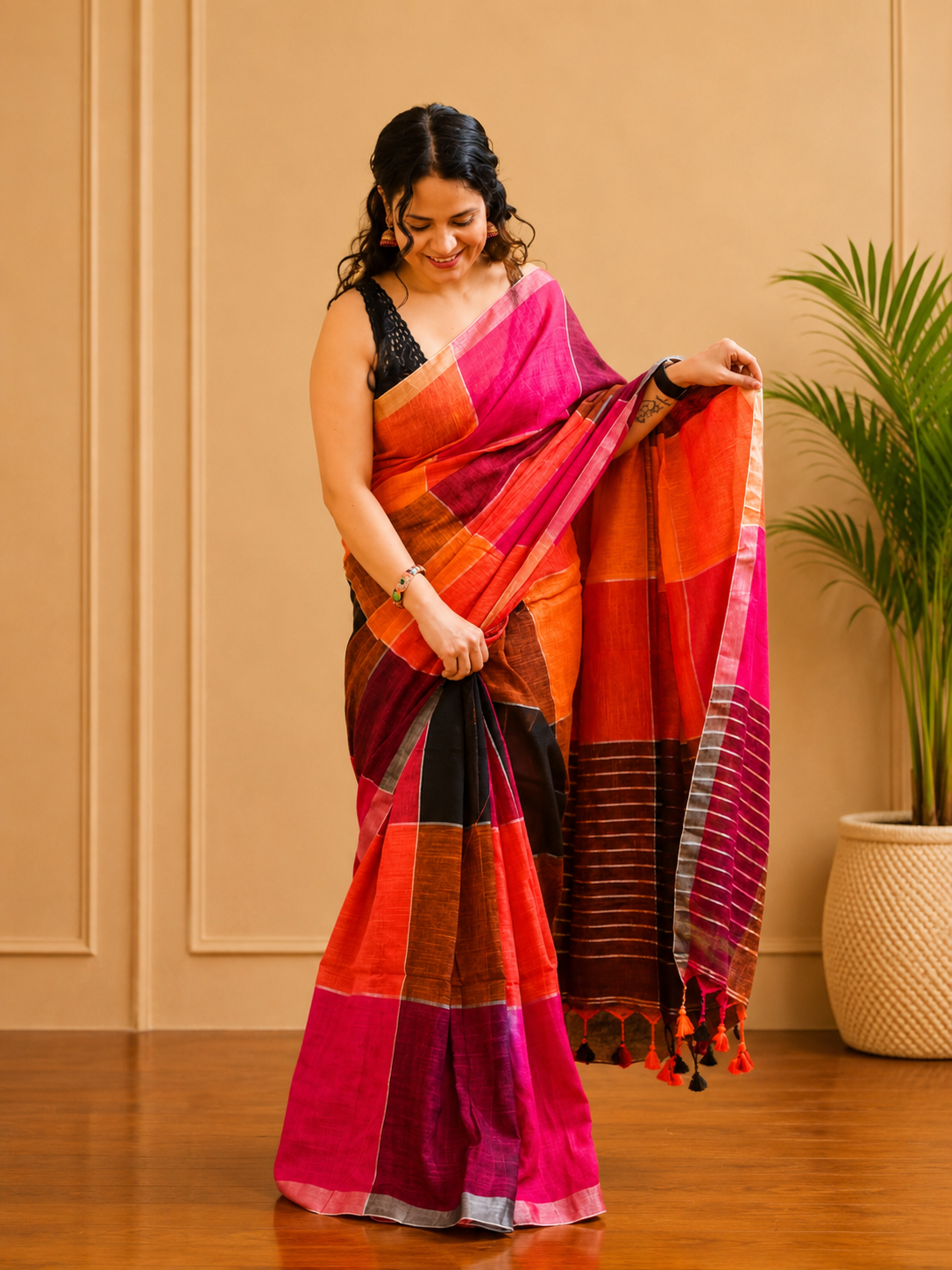 Bahurangi - Linen Saree