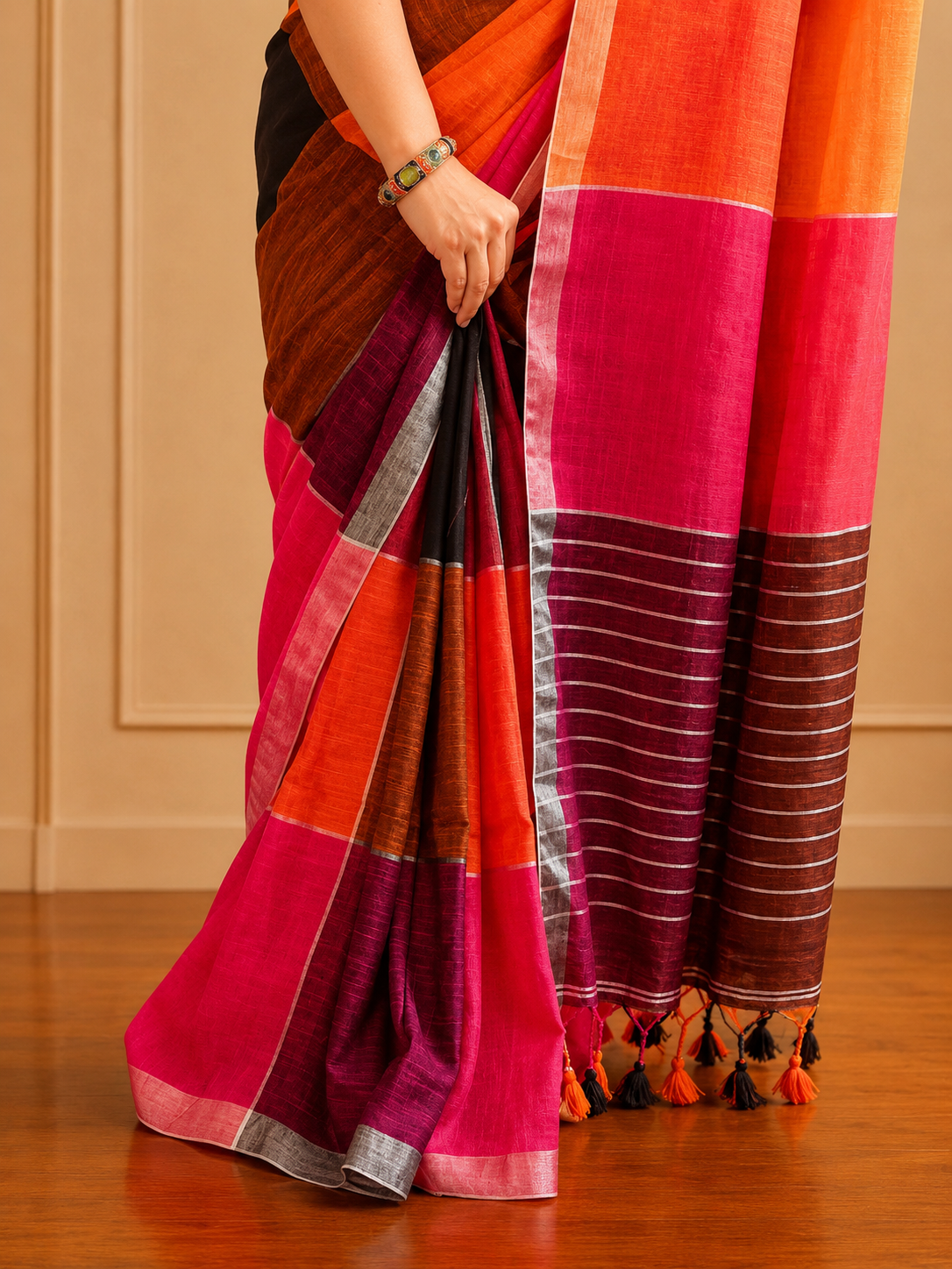 Bahurangi - Linen Saree