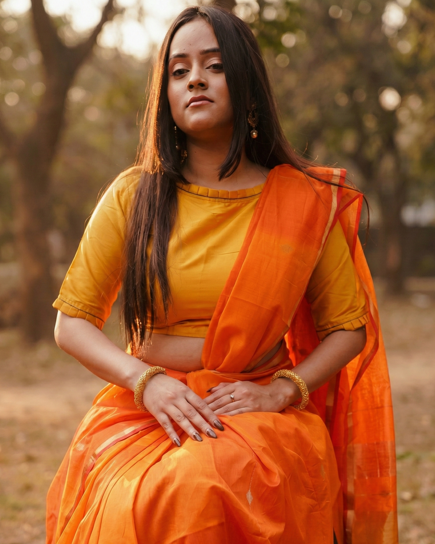 Kesariya - Handloom Maheshwari