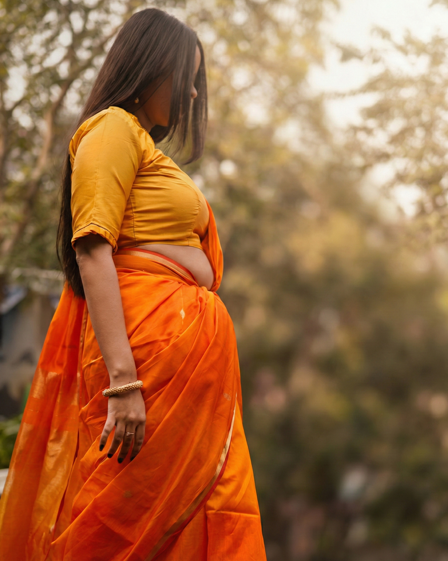 Kesariya - Handloom Maheshwari